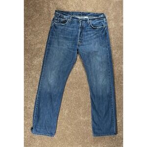Levi's 501 Button Fly Jeans Mens Blue‎ Denim Straight Leg Size 38x34 Vintage Y2K